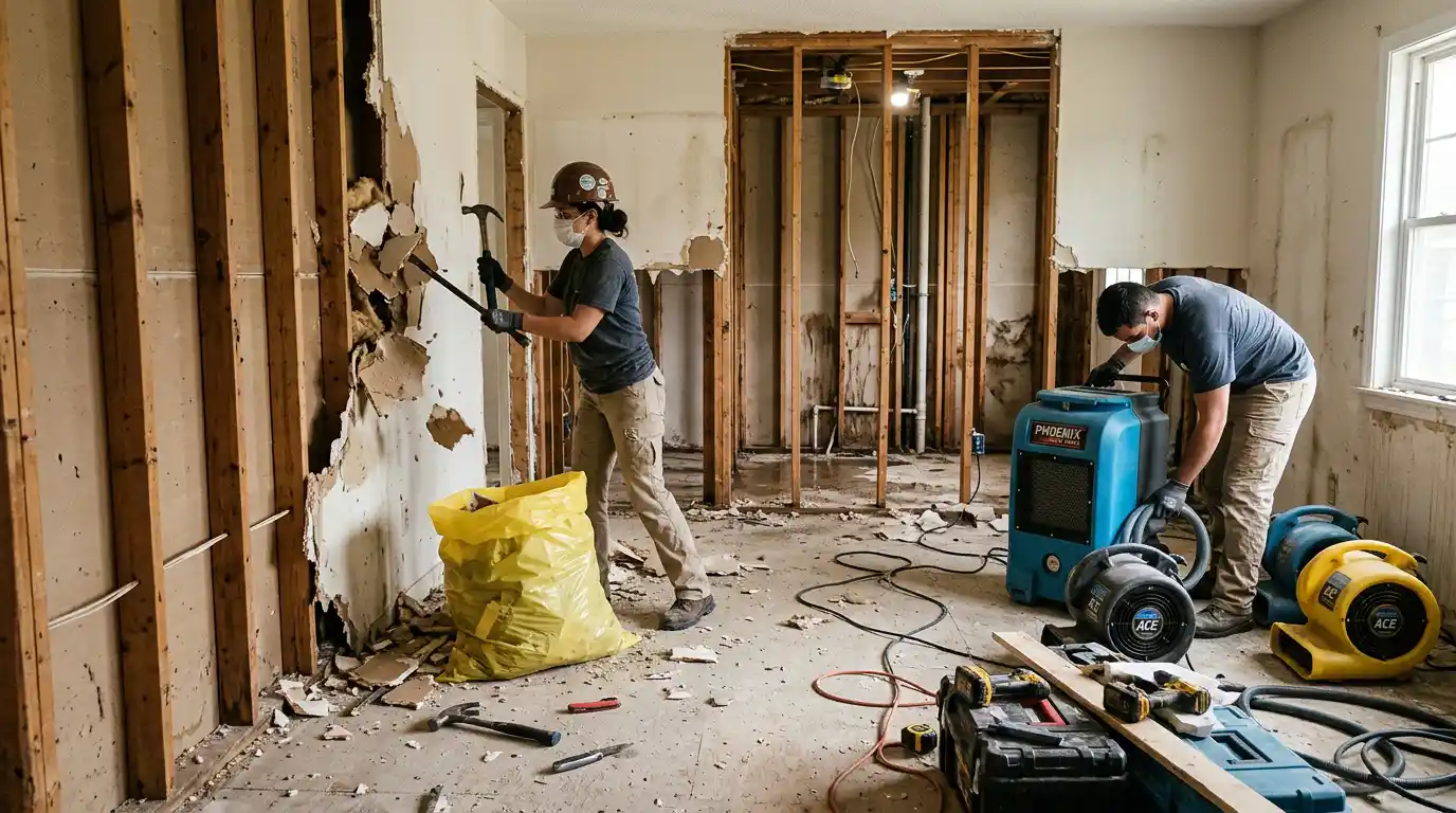 5. How is water damage restoration performed