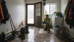 2️⃣ Mudroom, Entryway, and Laundry-Area Damage After a Wet North Idaho Spring